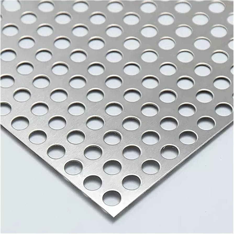 Plancha de acero perforada con patrón circular